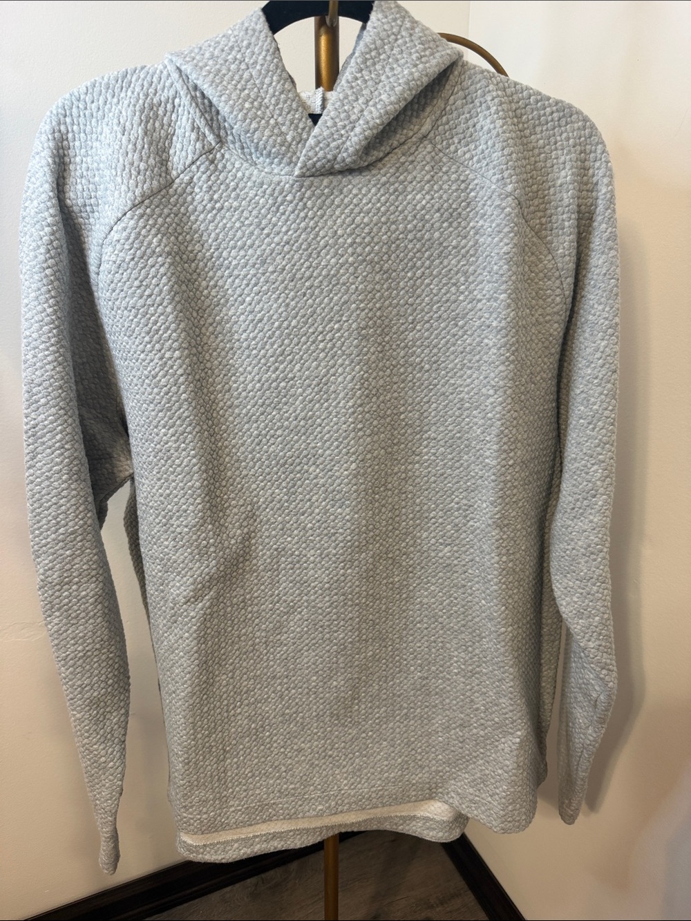 Light Gray Textured Hooded Sweater